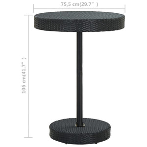 Galleria Design Garden Table Black 75.5x106 cm Poly Rattan