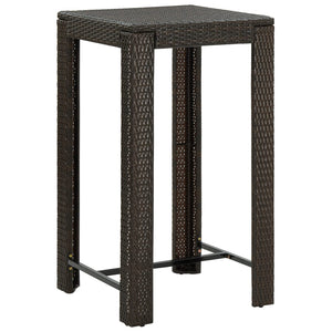 Galleria Design Garden Bar Table Brown 60.5x60.5x110.5 cm Poly Rattan