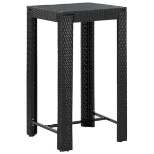 Galleria Design Garden Bar Table Black 60.5x60.5x110.5 cm Poly Rattan