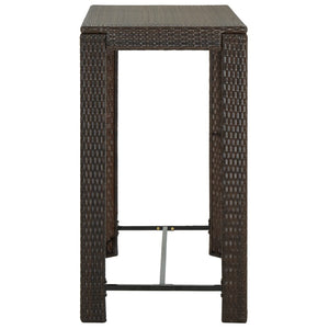 Galleria Design Garden Bar Table Brown 100x60.5x110.5 cm Poly Rattan