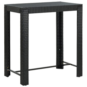 Galleria Design Garden Bar Table Black 100x60.5x110.5 cm Poly Rattan