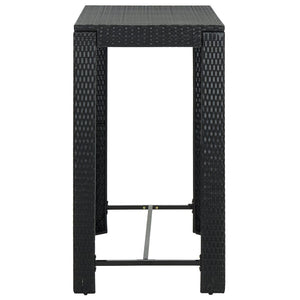 Galleria Design Garden Bar Table Black 100x60.5x110.5 cm Poly Rattan