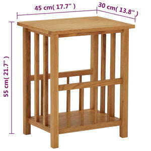 Galleria Design Magazine Table 45x35x55 cm Solid Oak Wood