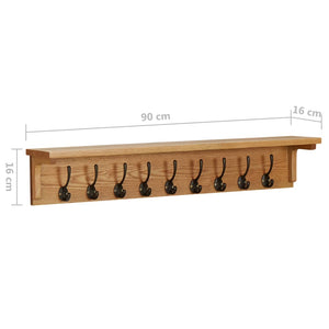 Galleria Design Coat Rack 90x16x16 cm Solid Oak Wood