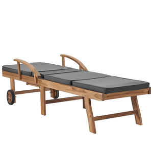 Galleria Design Sun Loungers with Cushions 2 pcs Solid Teak Wood Dark Grey