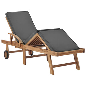 Galleria Design Sun Loungers with Cushions 2 pcs Solid Teak Wood Dark Grey