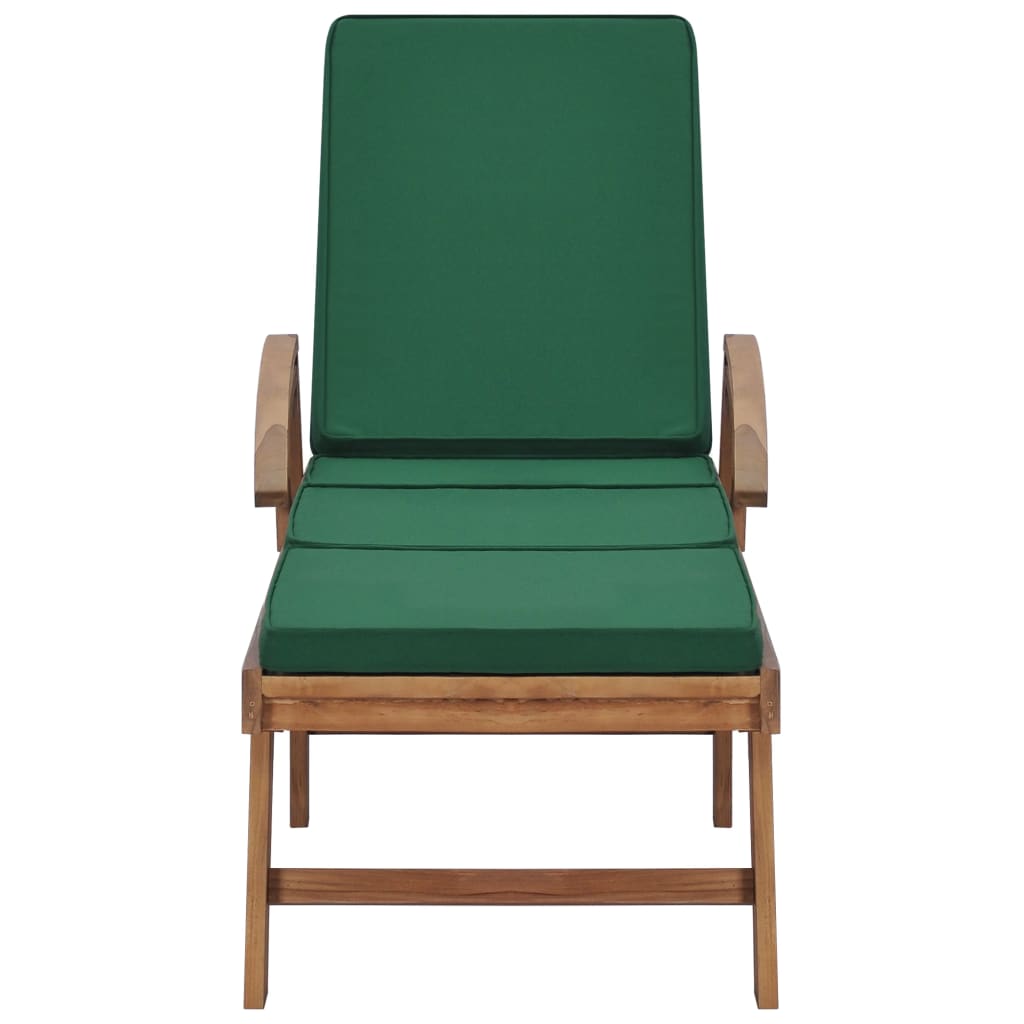 Galleria Design Sun Loungers with Cushions 2 pcs Solid Teak Wood Green