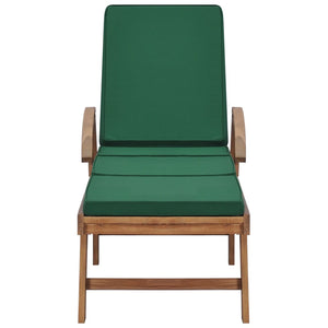 Galleria Design Sun Loungers with Cushions 2 pcs Solid Teak Wood Green