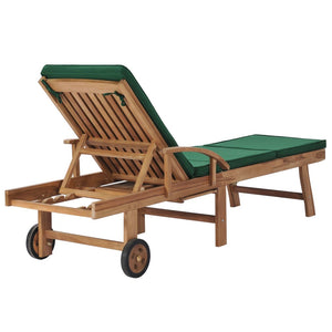 Galleria Design Sun Loungers with Cushions 2 pcs Solid Teak Wood Green