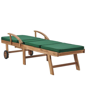 Galleria Design Sun Loungers with Cushions 2 pcs Solid Teak Wood Green