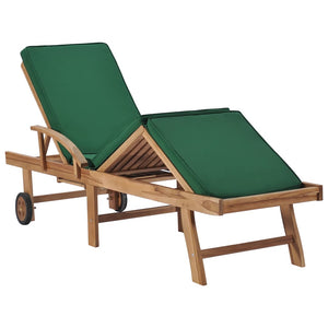 Galleria Design Sun Loungers with Cushions 2 pcs Solid Teak Wood Green