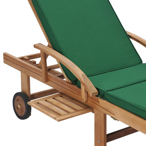 Galleria Design Sun Loungers with Cushions 2 pcs Solid Teak Wood Green