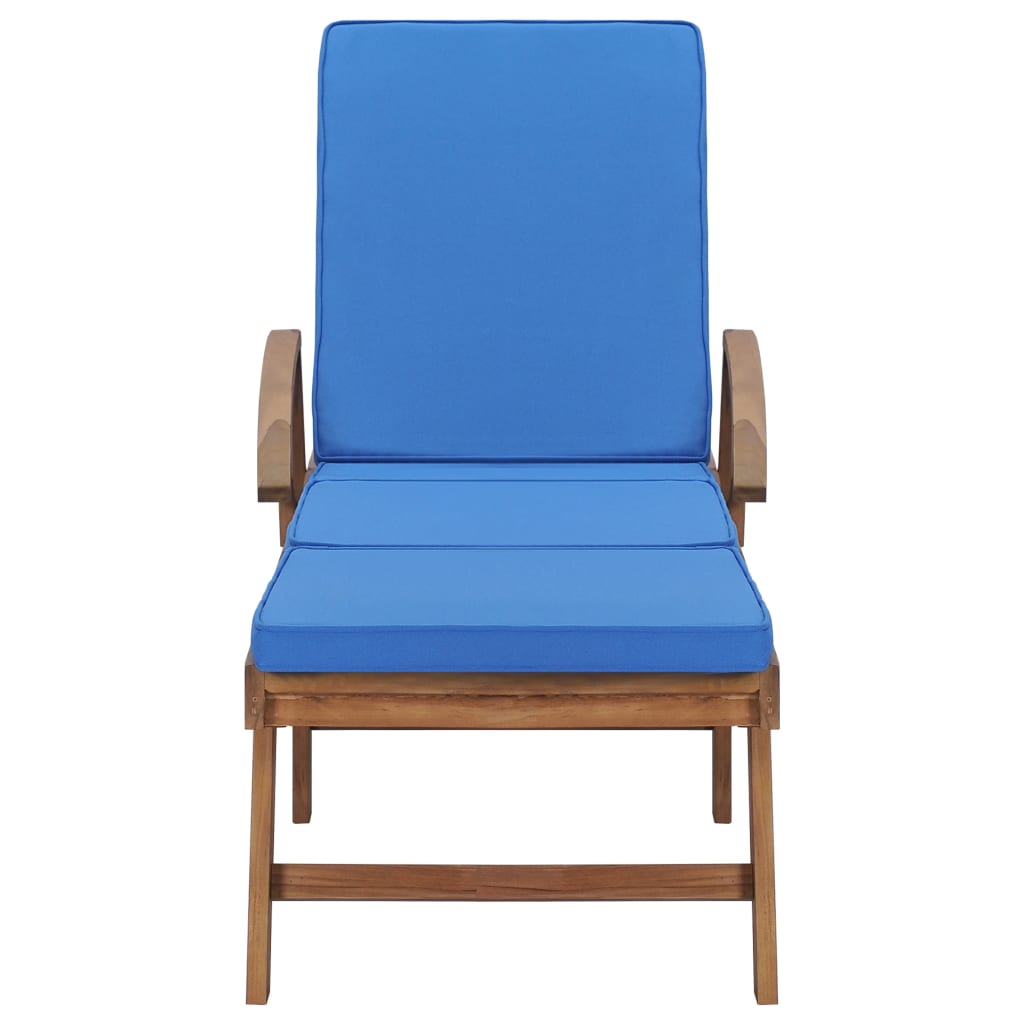 Galleria Design Sun Loungers with Cushions 2 pcs Solid Teak Wood Blue