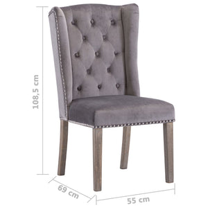 Galleria Design Dining Chair Grey Velvet