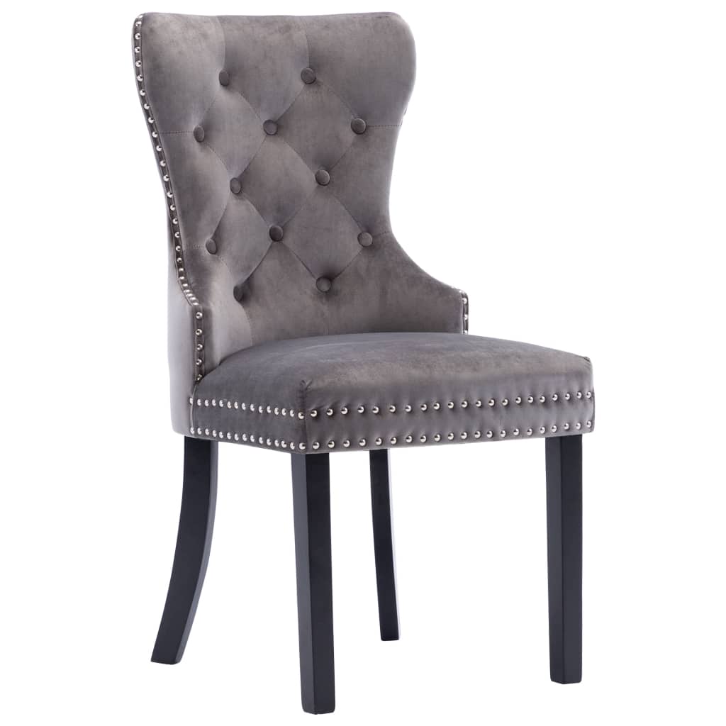 Galleria Design Dining Chairs 2 pcs Grey Velvet