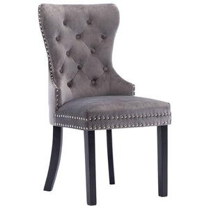 Galleria Design Dining Chairs 2 pcs Grey Velvet