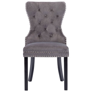 Galleria Design Dining Chairs 2 pcs Grey Velvet