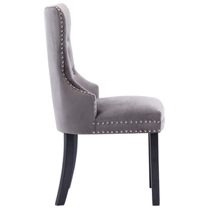 Galleria Design Dining Chairs 2 pcs Grey Velvet