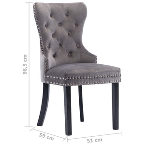 Galleria Design Dining Chairs 2 pcs Grey Velvet