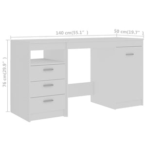 Galleria Design Desk White 140x50x76 cm Engineered Wood