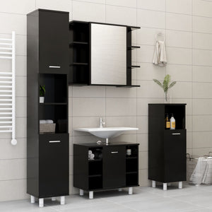 Galleria Design Bathroom Mirror Cabinet Black 80x20.5x64 cm Engineered Wood