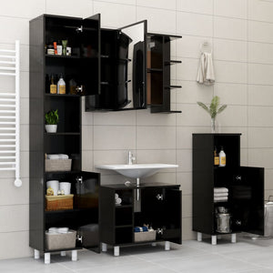 Galleria Design Bathroom Mirror Cabinet Black 80x20.5x64 cm Engineered Wood