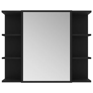 Galleria Design Bathroom Mirror Cabinet Black 80x20.5x64 cm Engineered Wood