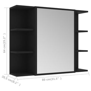 Galleria Design Bathroom Mirror Cabinet Black 80x20.5x64 cm Engineered Wood