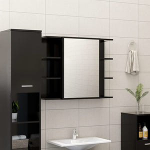 Galleria Design Bathroom Mirror Cabinet Black 80x20.5x64 cm Engineered Wood