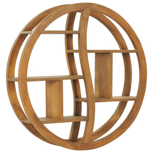 Galleria Design Yin Yang Wall Shelf 80x17.5x80 cm Solid Teak Wood