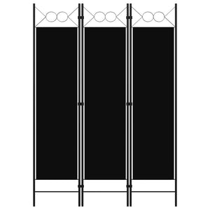 Galleria Design 3-Panel Room Divider Black 120x180 cm