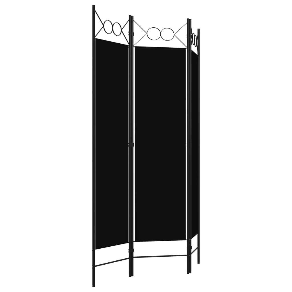 Galleria Design 3-Panel Room Divider Black 120x180 cm