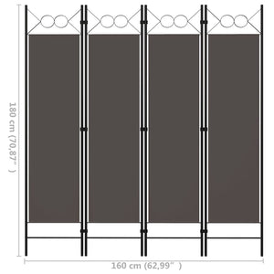 Galleria Design 4-Panel Room Divider Anthracite 160x180 cm