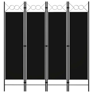 Galleria Design 4-Panel Room Divider Black 160x180 cm