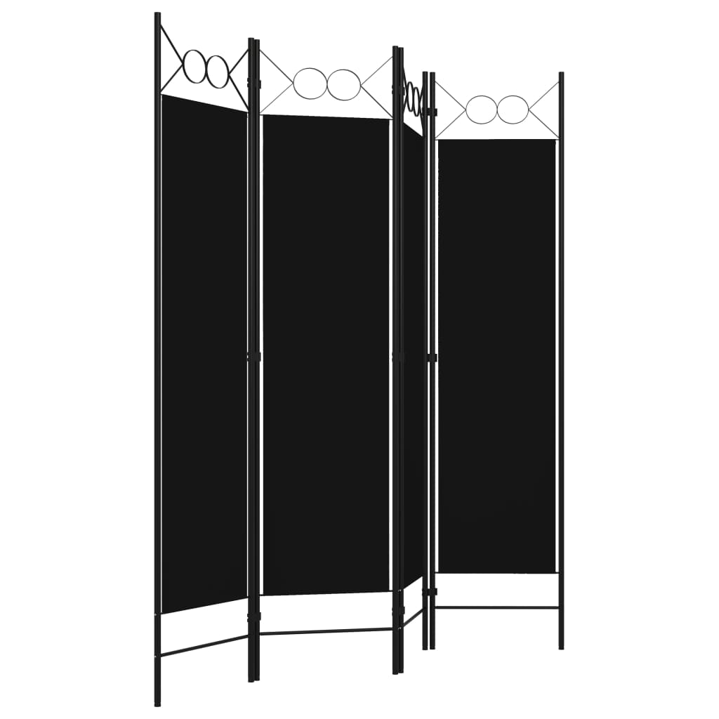 Galleria Design 4-Panel Room Divider Black 160x180 cm