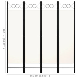 Galleria Design 4-Panel Room Divider White 160x180 cm