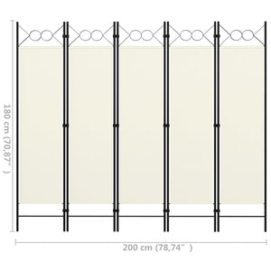 Galleria Design 5-Panel Room Divider White 200x180 cm