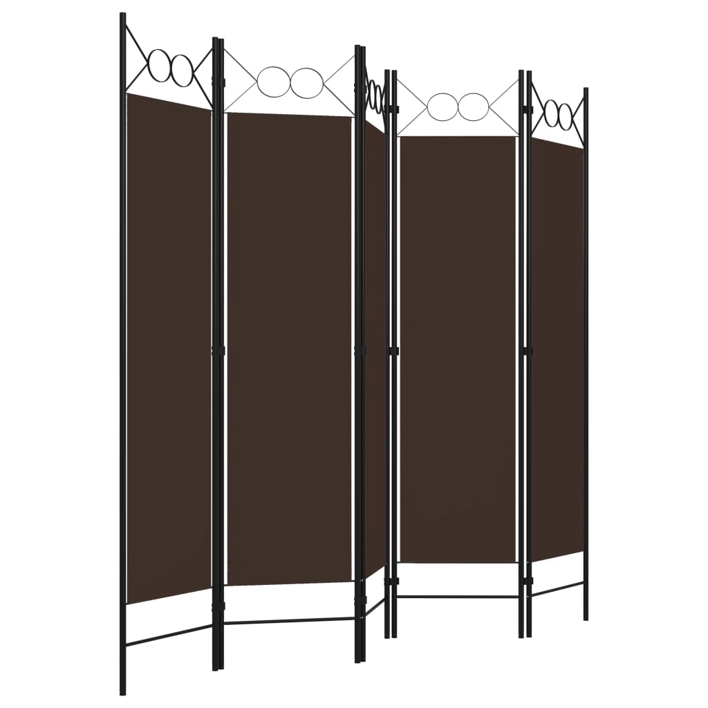 Galleria Design 5-Panel Room Divider Brown 200x180 cm