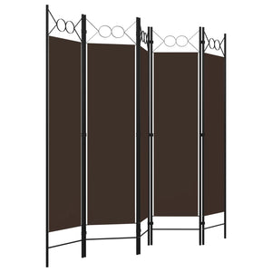 Galleria Design 5-Panel Room Divider Brown 200x180 cm