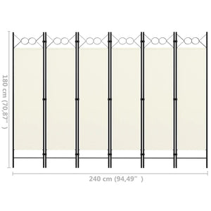 Galleria Design 6-Panel Room Divider White 240x180 cm