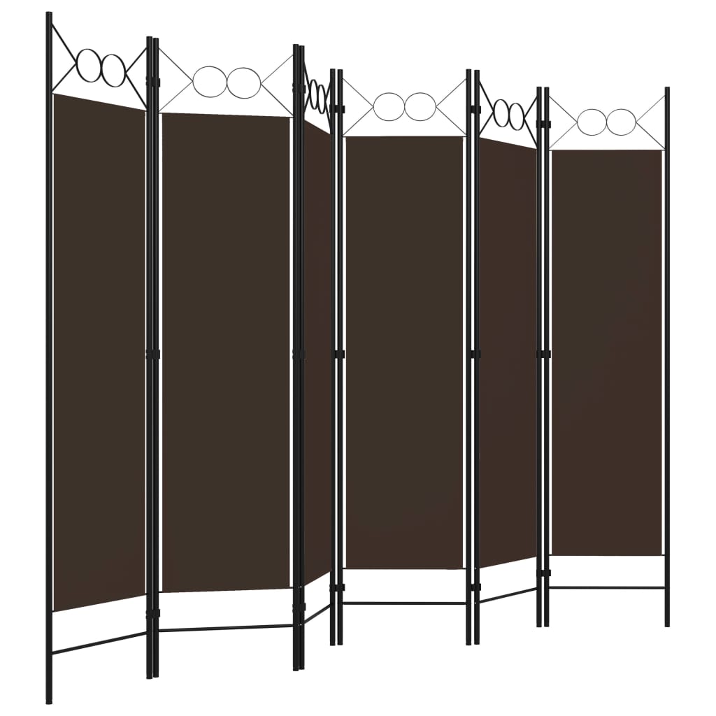 Galleria Design 6-Panel Room Divider Brown 240x180 cm