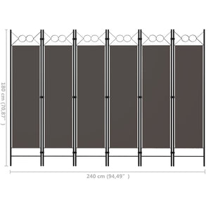 Galleria Design 6-Panel Room Divider Anthracite 240x180 cm