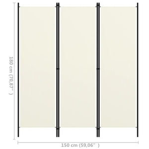 Galleria Design 3-Panel Room Divider White 150x180 cm