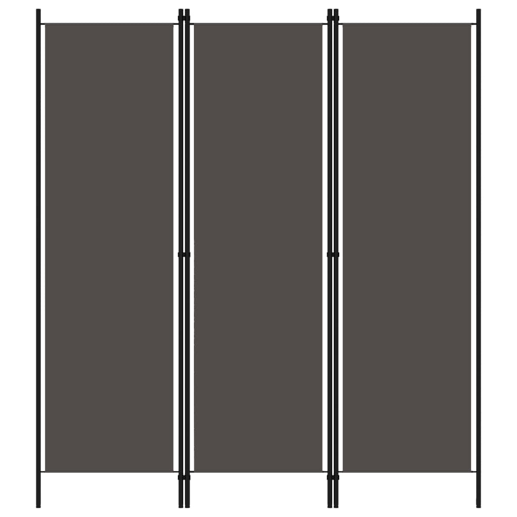 Galleria Design 3-Panel Room Divider Anthracite 150x180 cm