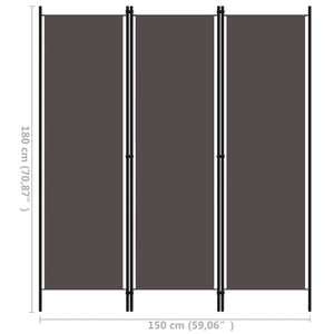 Galleria Design 3-Panel Room Divider Anthracite 150x180 cm