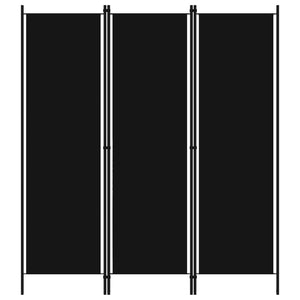 Galleria Design 3-Panel Room Divider Black 150x180 cm