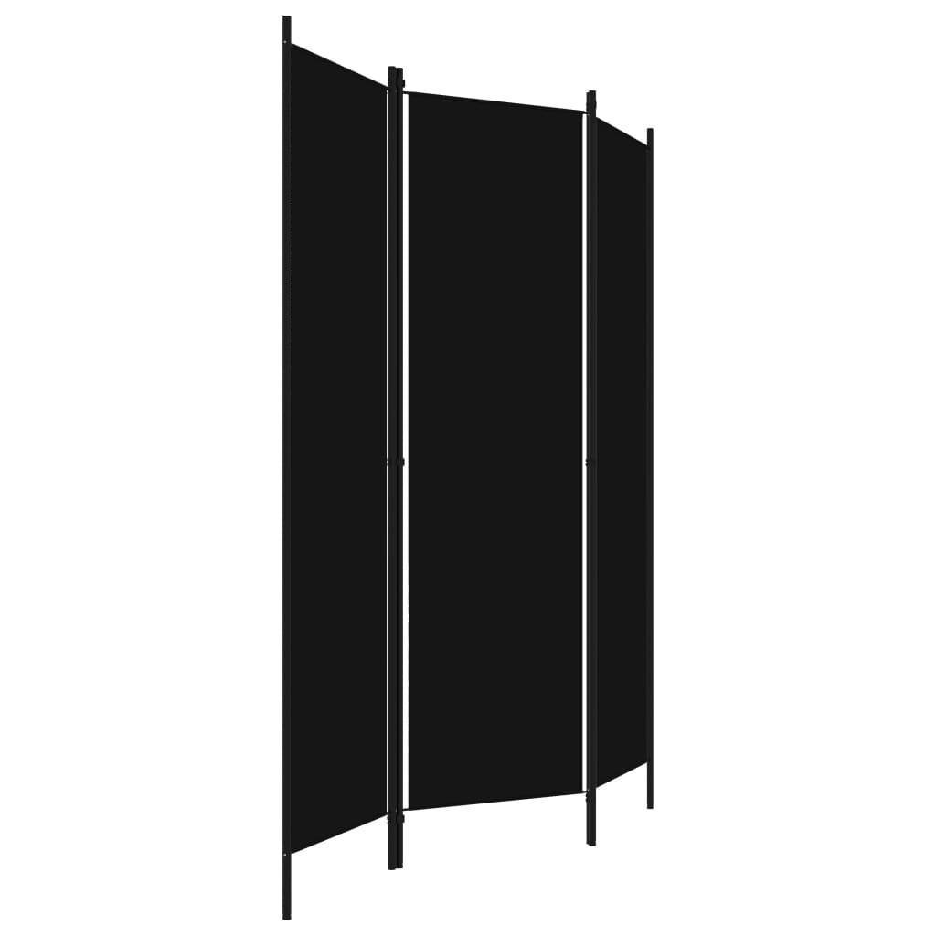 Galleria Design 3-Panel Room Divider Black 150x180 cm