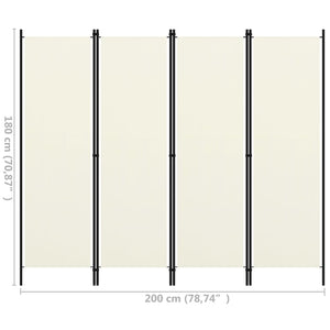 Galleria Design 4-Panel Room Divider White 200x180 cm