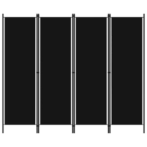 Galleria Design 4-Panel Room Divider Black 200x180 cm