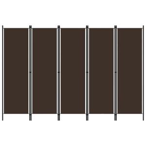 Galleria Design 5-Panel Room Divider Brown 250x180 cm